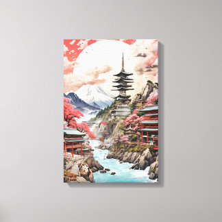 Impressão Em Tela Sakura Serenity - Paisagem Japonesa Tradicional