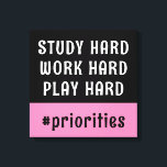 Impressão Em Tela Sala de Dormir com Hashtag Rosa Moderna e Preta<br><div class="desc">Decorra a sala do dormitório com esta tela de impressão apresentando um simples design preto e rosa com uma paleta de cores personalizável e quatro áreas de texto personalizadas. Esta design é moderna e moderna, e vai fazer uma adição divertida a um dormitório ou quarto de estudante. Para alterar o...</div>