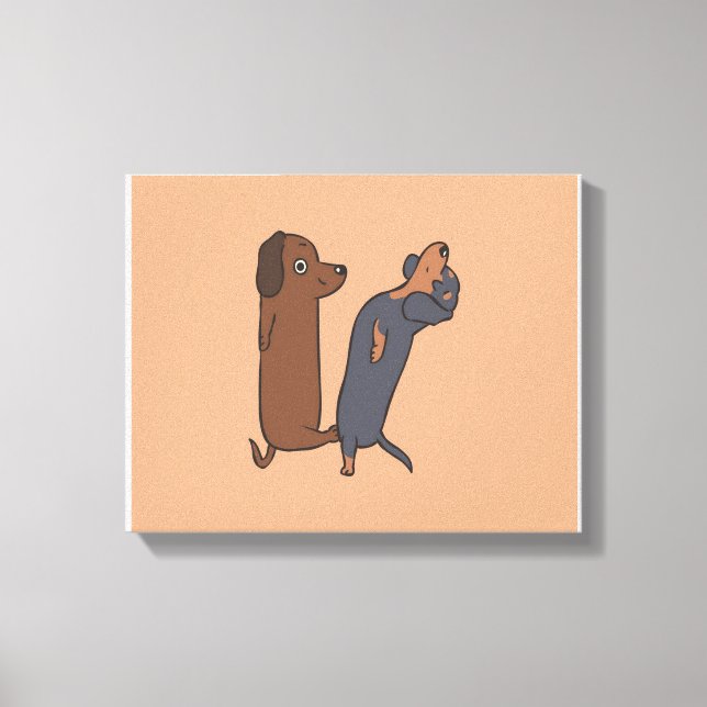 Impressão Em Tela Sala de Estar de Dachshund (Frente)