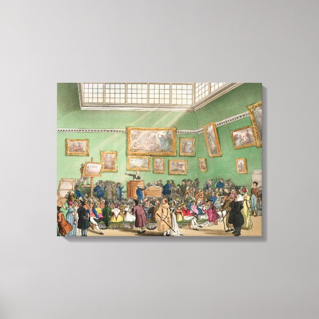 Impressão Em Tela Sala de Leilões Christie's, aquatinada por J. Bluc (Frente)