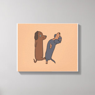 Impressão Em Tela Sala de Vida de Dachshund 