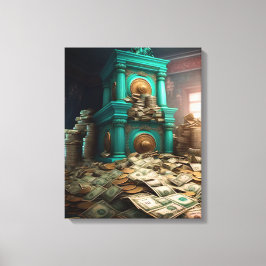 Impressão Em Tela Sala do tesouro da prosperidade do dinheiro