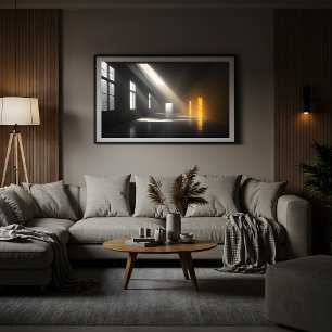 Impressão Em Tela Sala Vazia Cinematográfica com Raios de Luz Mal-hu