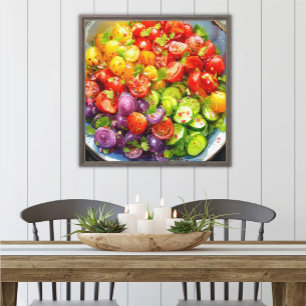 Impressão Em Tela Salada de Verão de Pepino de Cereja Colorida