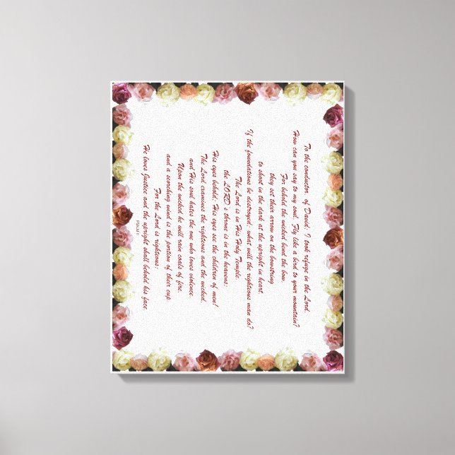 Impressão Em Tela Salm 11, Escritura, Verso Da Bíblia, (Frente)