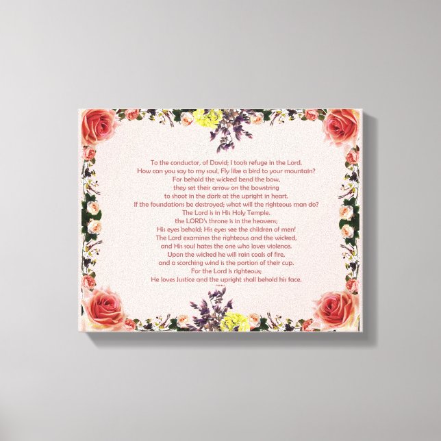 Impressão Em Tela Salm 11, Para o regente, de David; (Frente)