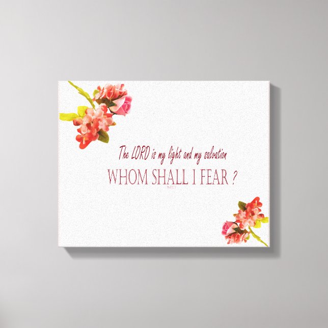 Impressão Em Tela Salm 27:1-Lord, que deve imprimir tela estendida (Frente)