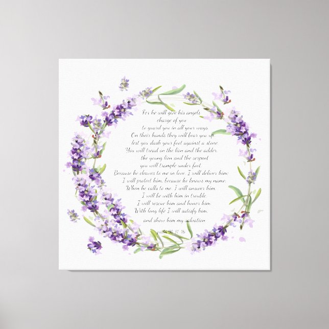 Impressão Em Tela Salm 91: 11-16 tela de impressão (Frente)