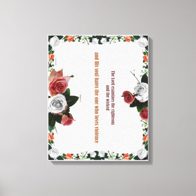 Impressão Em Tela Salmo 11:5, Sem Violência (Frente)