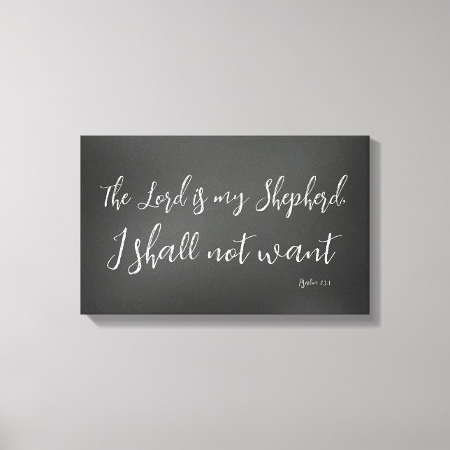 Impressão Em Tela Salmo 23 O Senhor é meu Pastor Bíblia Verso (Frente)