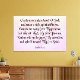 Impressão Em Tela Salmo 51:10-12