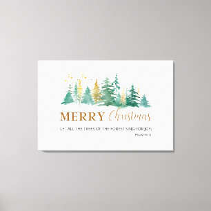 Impressão Em Tela Salmo Verso da Bíblia de Natal 96:12