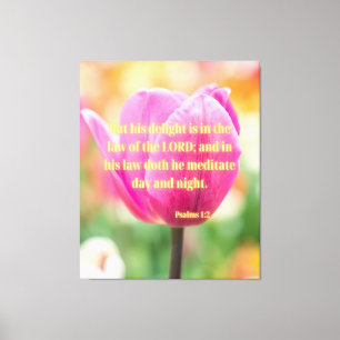 Impressão Em Tela Salms 1:2 Bíblia Verse KJV Pic Wall Art