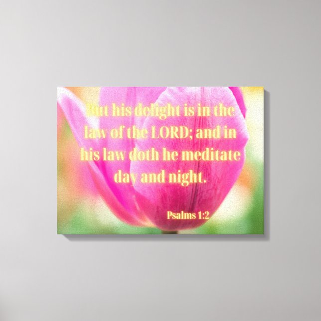 Impressão Em Tela Salms 1:2 Bíblia Verse KJV Pic Wall Art (Frente)