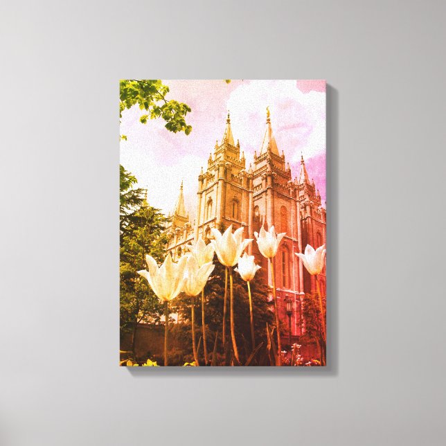 Impressão Em Tela Salt Lake City Mormon Temple Art (Frente)