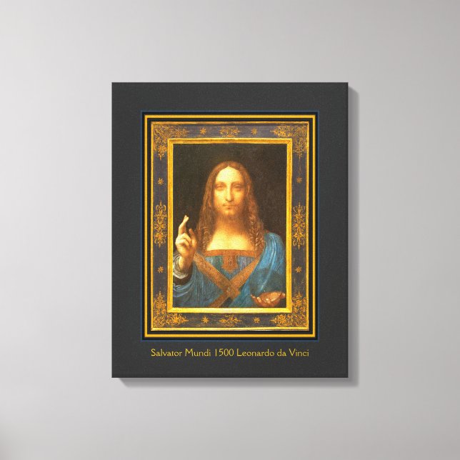Impressão Em Tela Salvator Mundi 1500 Leonardo da Vinci (Frente)