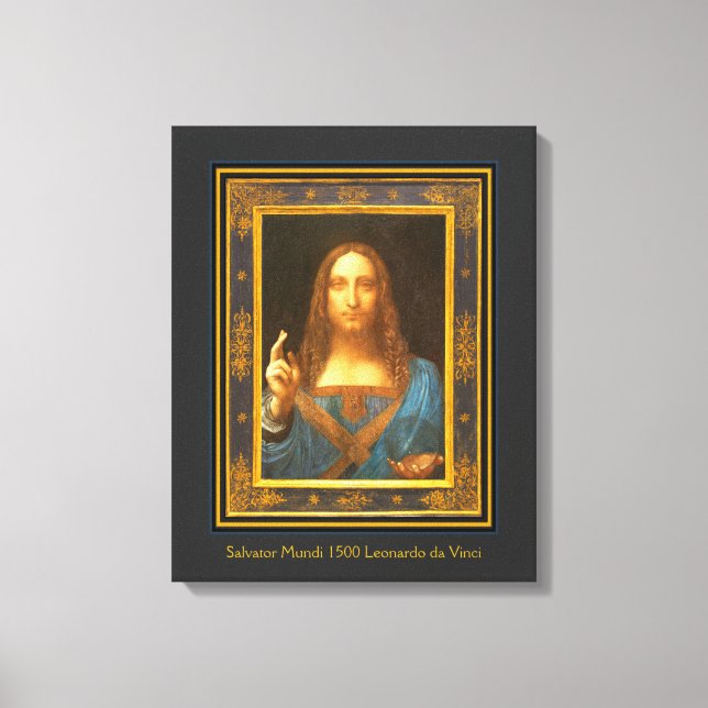 Impressão Em Tela Salvator Mundi 1500 Leonardo da Vinci (Frente)