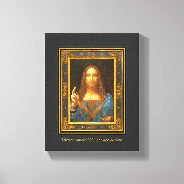 Impressão Em Tela Salvator Mundi 1500 Leonardo da Vinci (Frente)