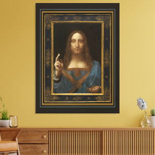 Impressão Em Tela Salvator Mundi c 1500 Leonardo da Vinci Arte Fina
