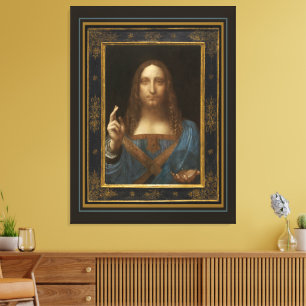 Impressão Em Tela Salvator Mundi c 1500 Leonardo da Vinci Arte Fino