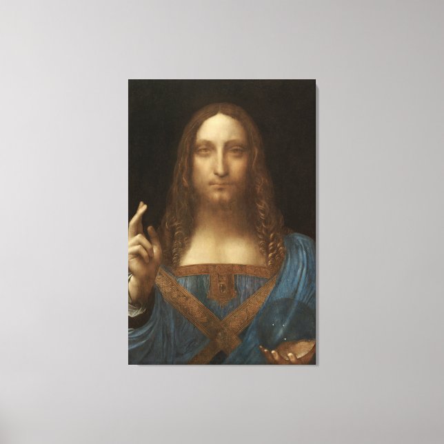 Impressão Em Tela Salvator Mundi por Leonardo da Vinci (Frente)