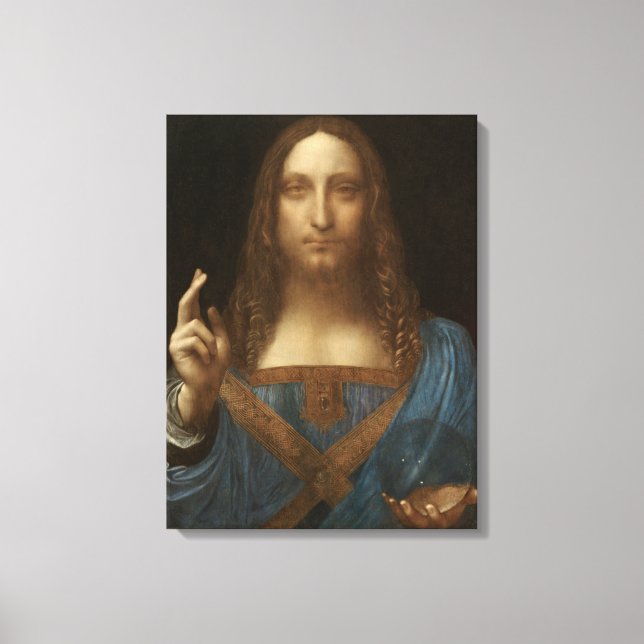Impressão Em Tela Salvator Mundi (por Leonardo da Vinci) (Frente)