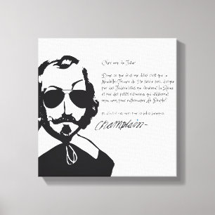 Impressão Em Tela Samuel Champlain Hipster texto do futuro+óculos