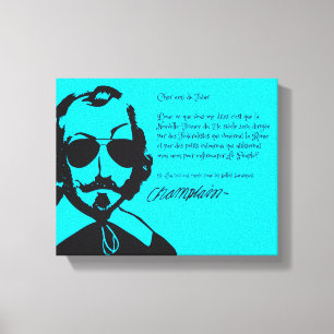 Impressão Em Tela Samuel Champlain Hipster texto do futuro+óculos