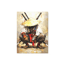 Samurai Descansando Espátula Laranja Impasto