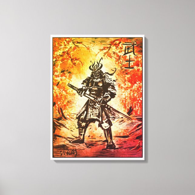 Impressão Em Tela Samurai Warrior ; Arte tradicional japonesa (Frente)