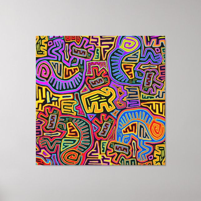 Impressão Em Tela San Blas Island Mola Collage (Frente)