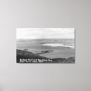 Impressão Em Tela San Diego, CA View of Ballast Point and Bay