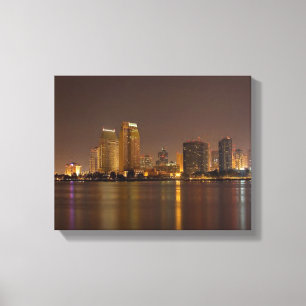 Impressão Em Tela San Diego Skyline Dusk