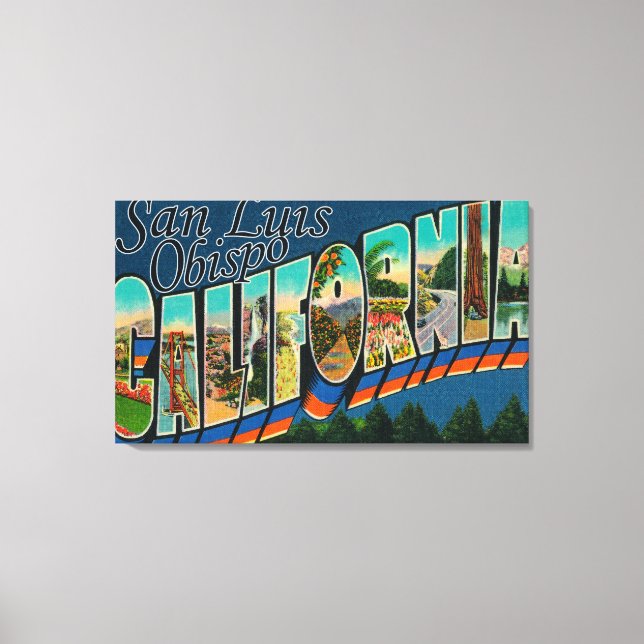 Impressão Em Tela San Luis Obispo, Califórnia - Cena Grande (Frente)