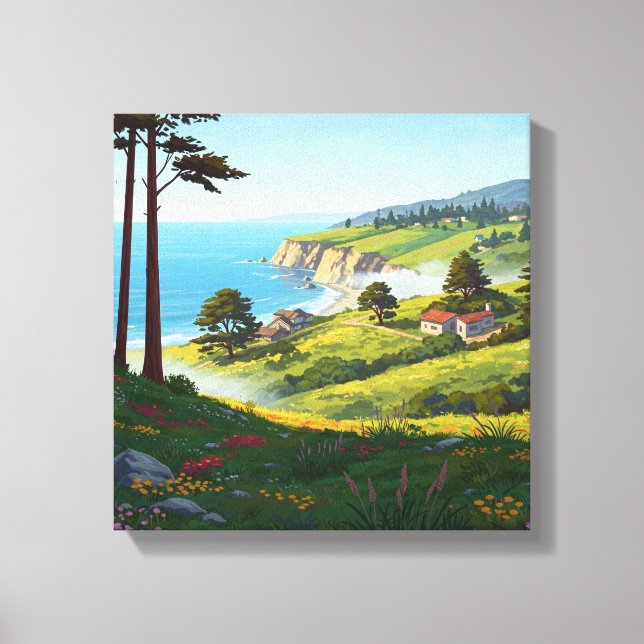 Impressão Em Tela San Luis Obispo, Costa Central da Califórnia (Frente)