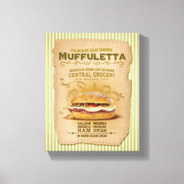 Impressão Em Tela Sanduíche famoso de Muffuletta (Frente)