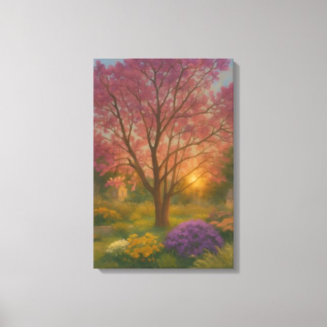 Impressão Em Tela Sangue de ouro - Pintura de Jardim Sunset (Frente)