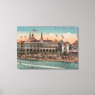 Impressão Em Tela Santa Cruz, CA - casino e praia de Santa Cruz