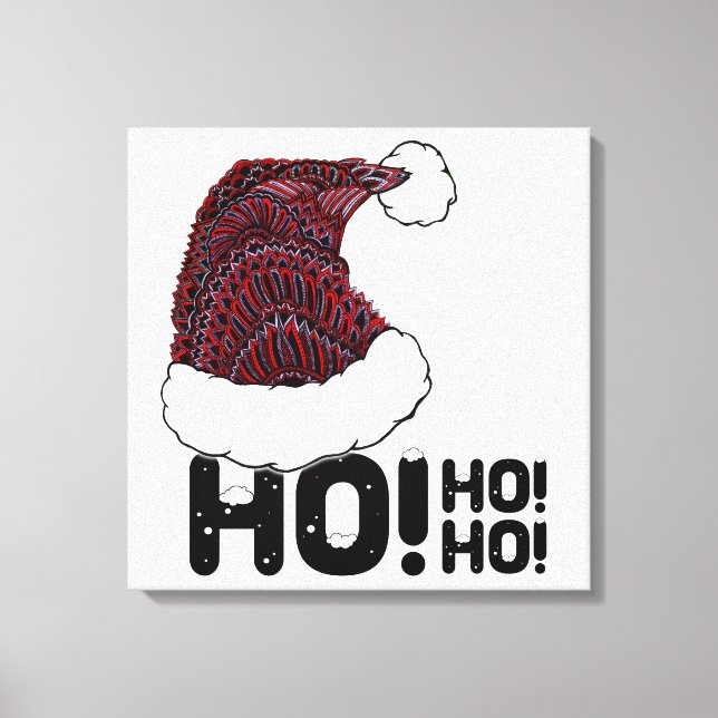Impressão Em Tela Santa Hat com Texto (Frente)