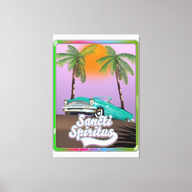 Impressão Em Tela santi spiritus poster de viagens de Cuba. (Frente)