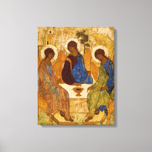 Impressão Em Tela Santíssima Trindade Ícone Sagrado Arte Religiosa A