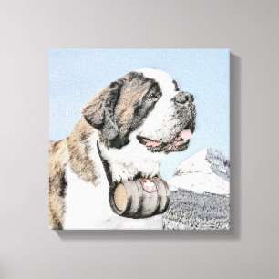 Impressão Em Tela Santo Bernard Painting - Arte Cachorra Original