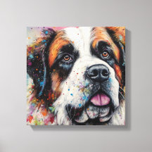 Santo Colorido Moderno Bernard Dog Art