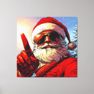 Impressão Em Tela Santo Jolly Papais noeis Brilho