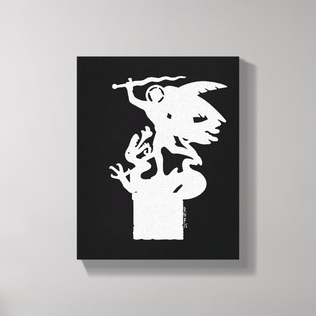 Impressão Em Tela Santo Michael e Dragon (em branco) (Frente)