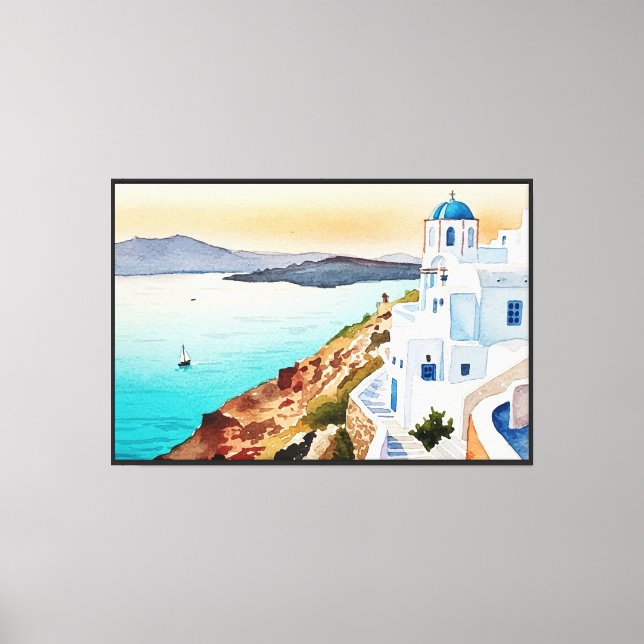 Impressão Em Tela Santorini (Frente)
