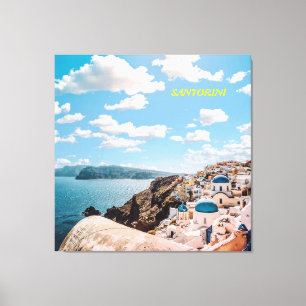 Impressão Em Tela Santorini, Grécia Beach House
