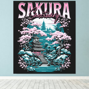 Impressão Em Tela Santuário Sakura Jardim Japonês