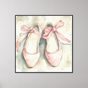 Impressão Em Tela Sapatilhas de Ballet Rosa Pastel Vintage