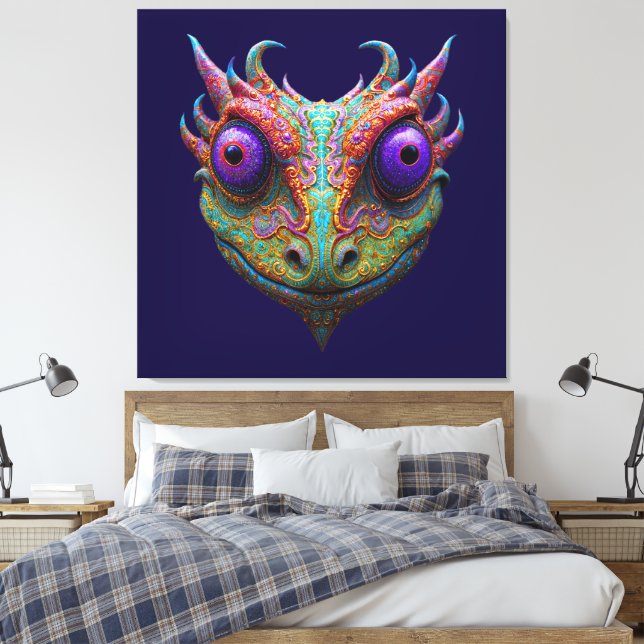 Impressão Em Tela Sapo/Geco/Rã Místico (Insitu(Quarto))